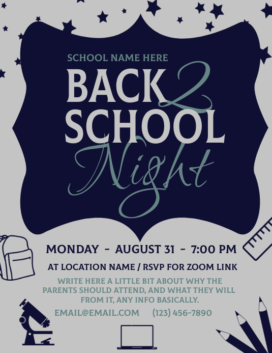 Back To School Night Flyer Template back-to-school-night-flyer-template