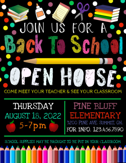 Copy of BACK TO SCHOOL OPEN HOUSE FLYER | PosterMyWall
