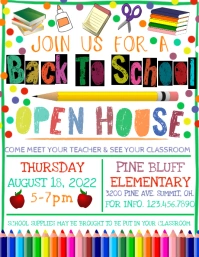 BACK TO SCHOOL OPEN HOUSE FLYER White template