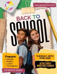 Белый Back to School Flyer Template