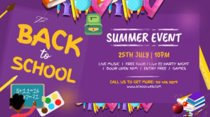 Back to School Party, School Summer Event Pos Twitter template