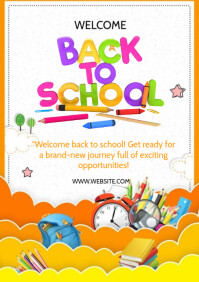 Back To School Party A4 template