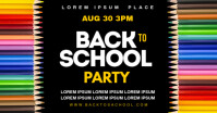 Back to school party banner Facebook Shared Image template