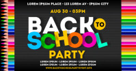 BACK TO SCHOOL PARTY BANNER Facebook Shared Image template