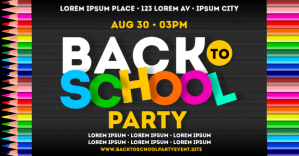 BACK TO SCHOOL PARTY BANNER Facebook 共享图片 template