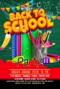 Back to School Party Pinterest-afbeelding template