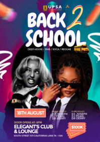 Back to School Party Design Template A4
