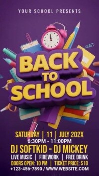 Back to School Party Reel de Instagram template