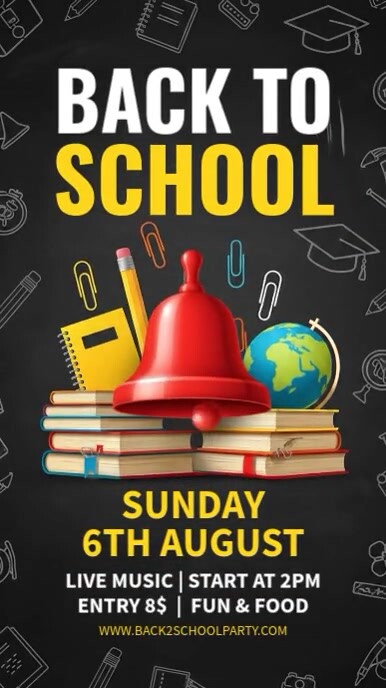 Back to School Party História do Instagram template