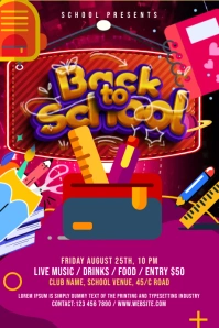 Back to School Party Gráfico de Tumblr template