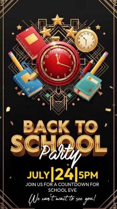 Back to School Party Instagram na Kuwento template