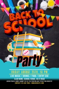 Back to School Party Tumblr Graphic template