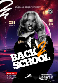 Back to School Party Design Template A4