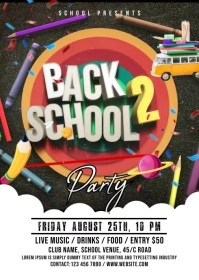 Back to School Party A6 template