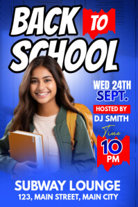 back to school party Poster template