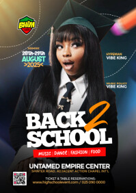Back to School Party Design Template A4