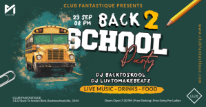 Zielony Back to School Party Facebook-Veranstaltungscover Template