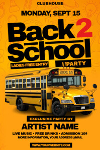 Back to school party flyer Pinterest Grafieka template