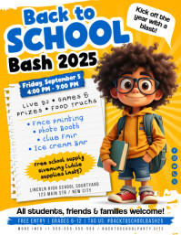 Back to School Party Flyer template