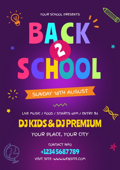 Image 6 for Back To School Party Flyer Template