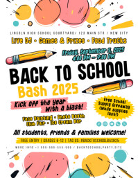 Back to School Party Flyer Volante (Carta US) template