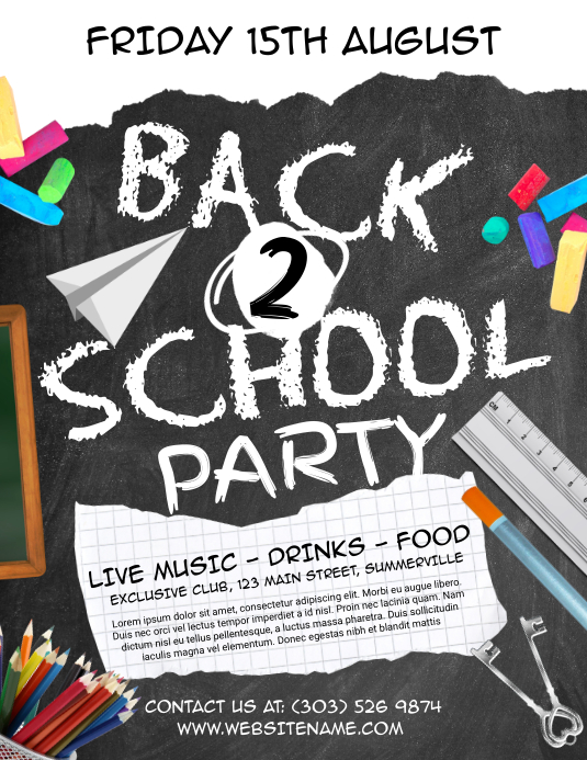 Back To School Party Flyer Template Back To School Party Flyer Template