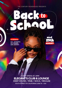 Paars Back to School Party A4 Template