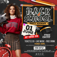 Back To School Party Kickoff Instagram Plasing template