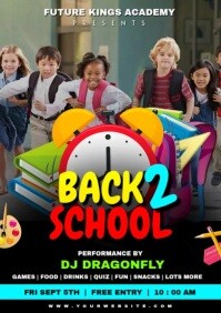 Back to School Party Template A5