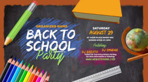 Back to School Party Twitter Post Wpis na Twittera template