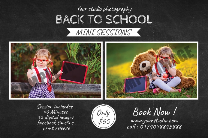 Back To School Photography Mini Session Templat | PosterMyWall