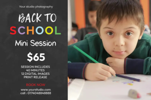 Back To School Photography Mini Session Label template