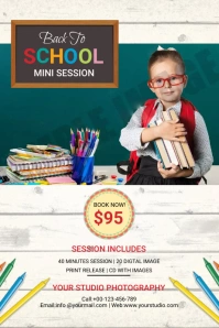 Back To School Photography Mini Session Etiqueta template