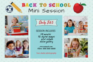 Back To School Photography Mini Session Label template