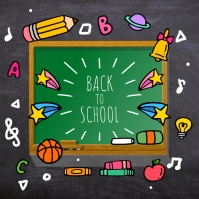 back to school post สี่เหลี่ยมจัตุรัส (1:1) template