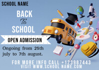 Back to school poster ad design Postcard template