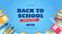 Back To School Poster Banner Ecrã digital (16:9) template