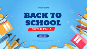 Back To School Poster Banner Digitalt display (16:9) template