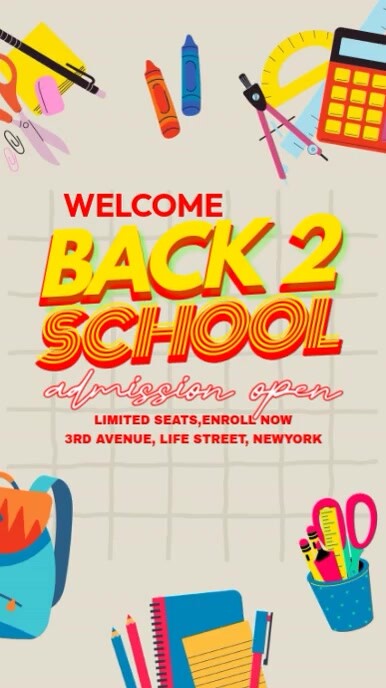 Back To School Poster Instagram Story template