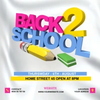 Back to school poster Square (1:1) template