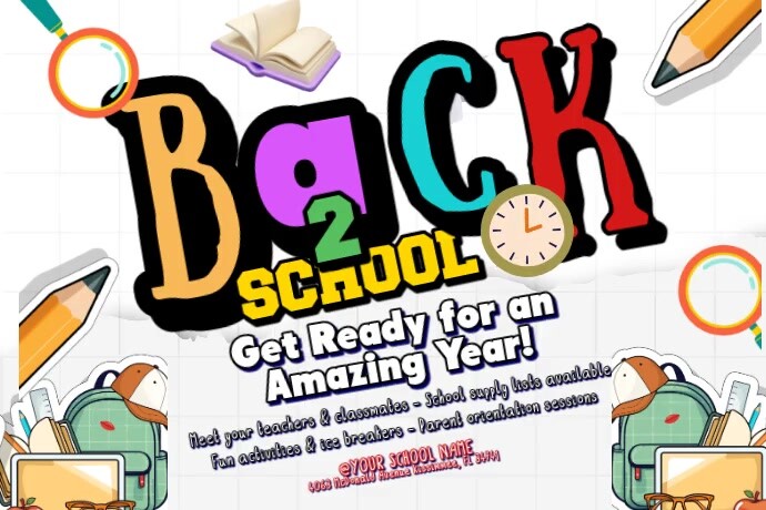 Back to School Poster Plakkaat template