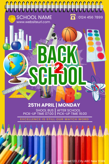 BACK TO SCHOOL POSTER FLYER TEMPLATE (1) Grafika na Tumblr