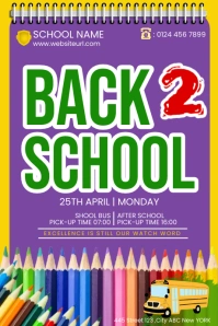 BACK TO SCHOOL POSTER FLYER TEMPLATE Tumblr Graphic