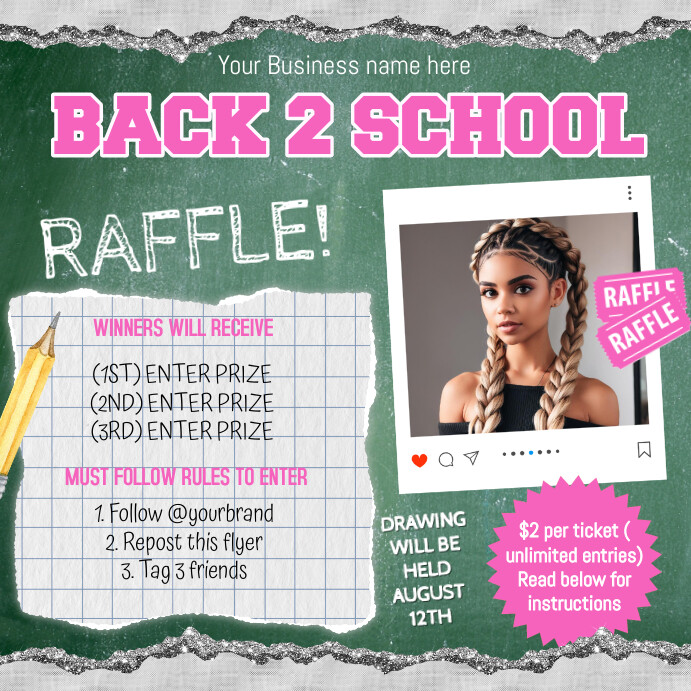 Back to School Raffle Flyer, Back 2 School Gi Template | PosterMyWall
