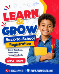 Blanc Back-to-School Registration Instagram Portrait Template