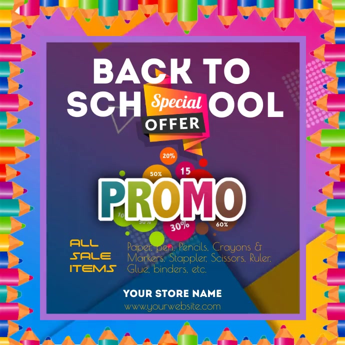 Copy of back to school sale, promo, back 2 school pro | PosterMyWall