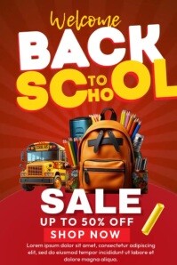 Back To School Sale Poster template