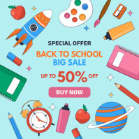back to school sale Publicação no Instagram template