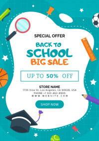 back to school sale A4 template