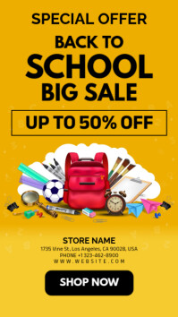 back to school sale Instagram Story template
